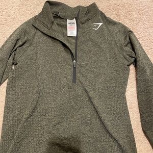 Women’s Gymshark green Quarter Zip size M Like Brand New!!